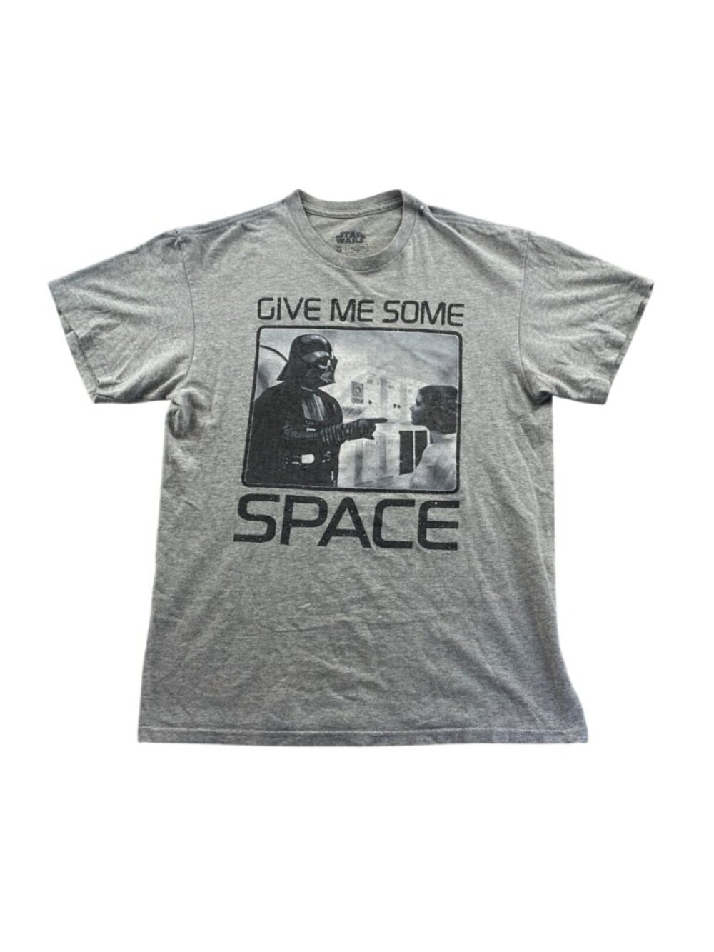 Star Wars Give Me Some Space T-Shirt Medium Gray Short Sleeve Graphic Casual Tee
